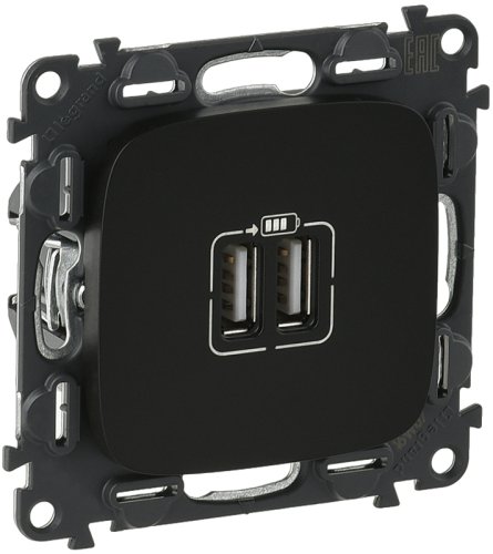 Розетка USB тип A+A без рамки Legrand Valena Allure 2-м. 1500мА антрацит фото Розетка USB тип A+A без рамки Legrand Valena Allure 2-м. 1500мА антрацит картинка